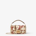 FENDI Baguette® Mini Canvas bag with multicolor FF embroidery